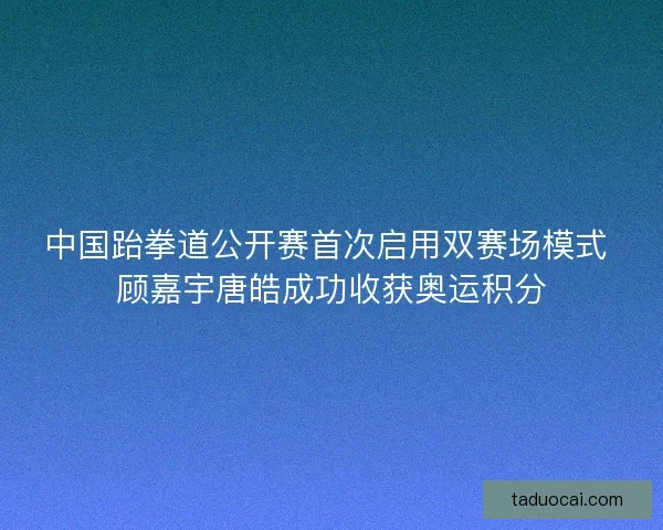 中国跆拳道公开赛首次启用双赛场模式 顾嘉宇唐皓成功收获奥运积分